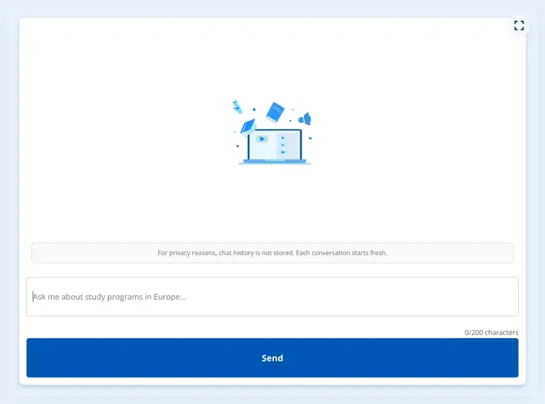 Screenshot of the chat with Leonardo, your AI European Study Advisor